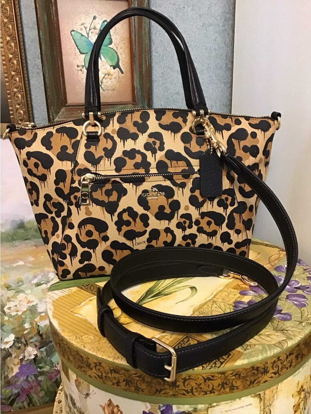 Coach wild beast animal print leopard ocelot satchel